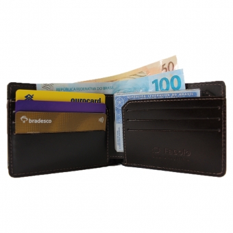 Carteira de Couro Fasolo Soft Anil  H083-326