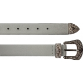 CINTO DE COURO FLOTER LEONORA FASOLO N435/441 - CINZA CLARO