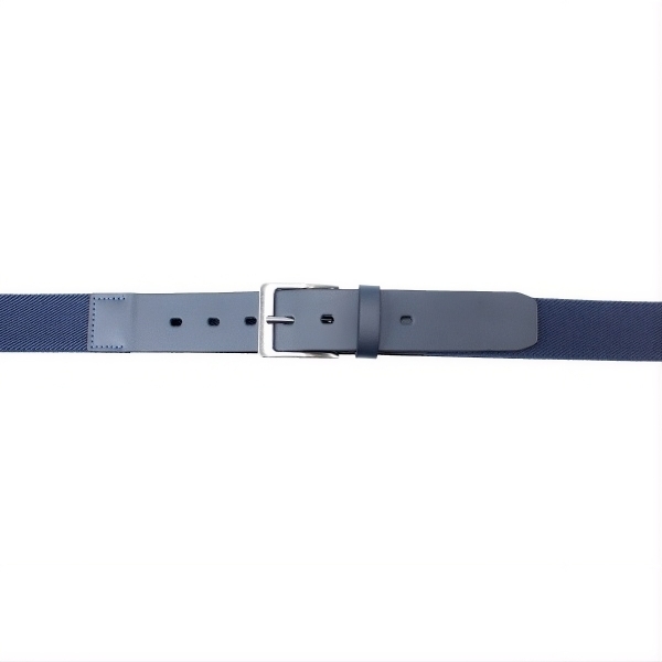 CINTO ELÁSTICO FASOLO COM COURO LEGÍTIMO G188-221 - Azul Marinho