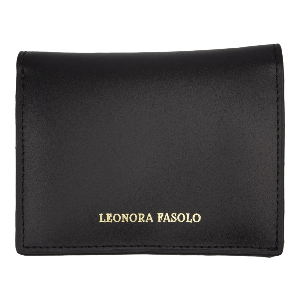 CARTEIRA DE COURO LEONORA FASOLO M268-033 - PRETO