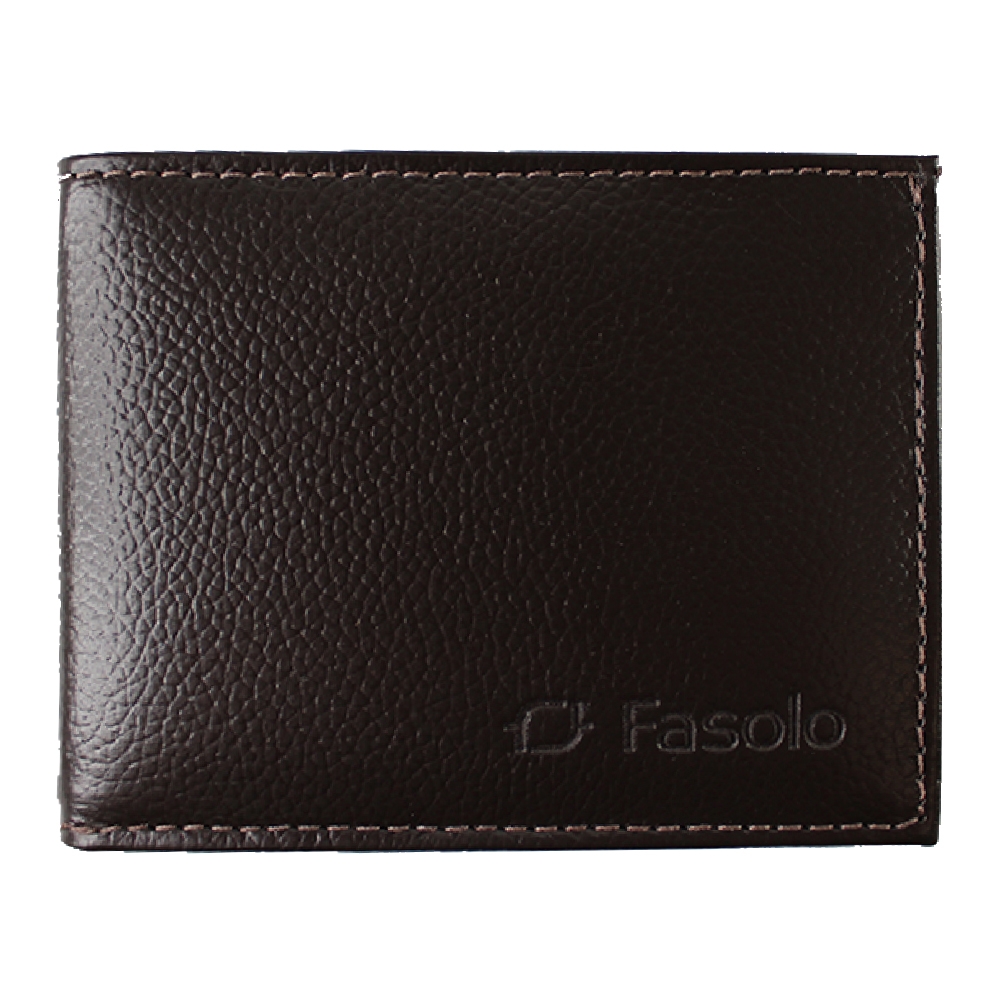 Carteira de Couro Fasolo Masculina Soft Anil H007-143 - Café