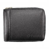 Carteira de Couro Fasolo Com Zíper Capretto H014-143 - Preto