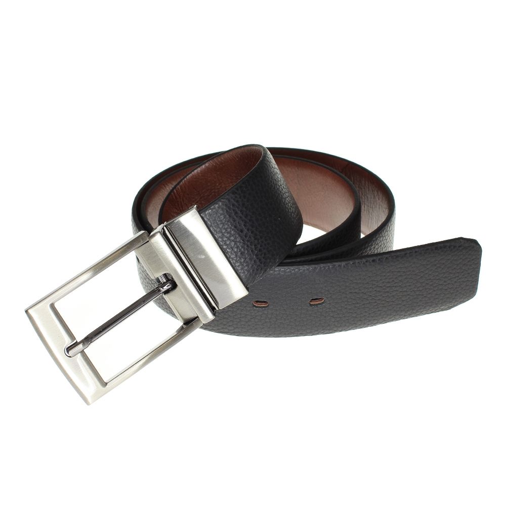 Cinto Reversível Dupla Face 2 em 1 de Couro Fasolo Floter-Selvagem E977-474 - Preto-tost