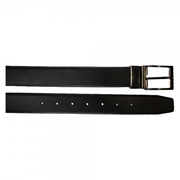 CINTO  DE COURO REVERSÍVEL DUPLA FACE FASOLO G396-161 - PRETO / CAFÉ