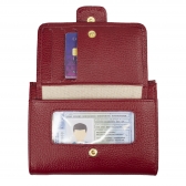 CARTEIRA DE COURO LEONORA FASOLO M140-143 - VERMELHO
