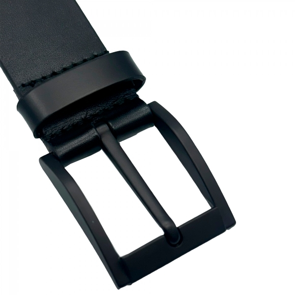 CINTO ANTIALERGICO E ANTIDETECTOR DE METAIS EM COURO FASOLO - Preto