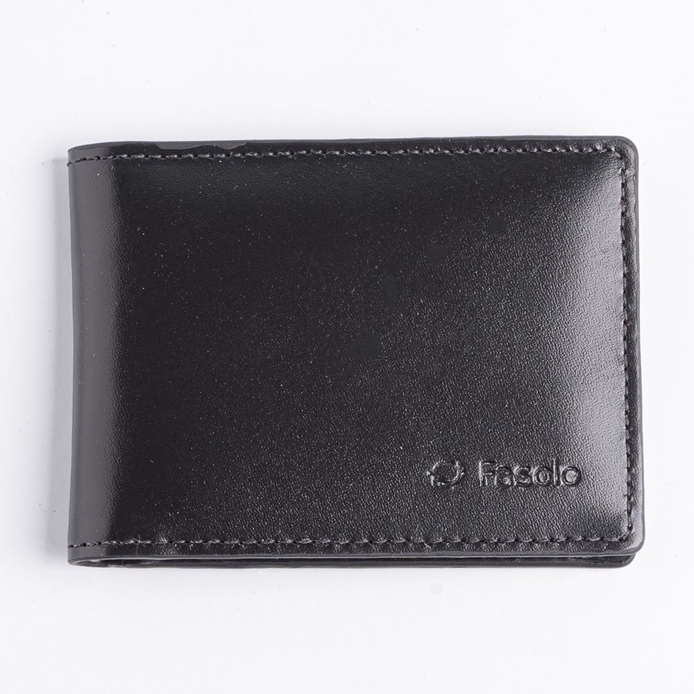 Carteira de Couro Fasolo Borda Personalizada K752-042 - Preto