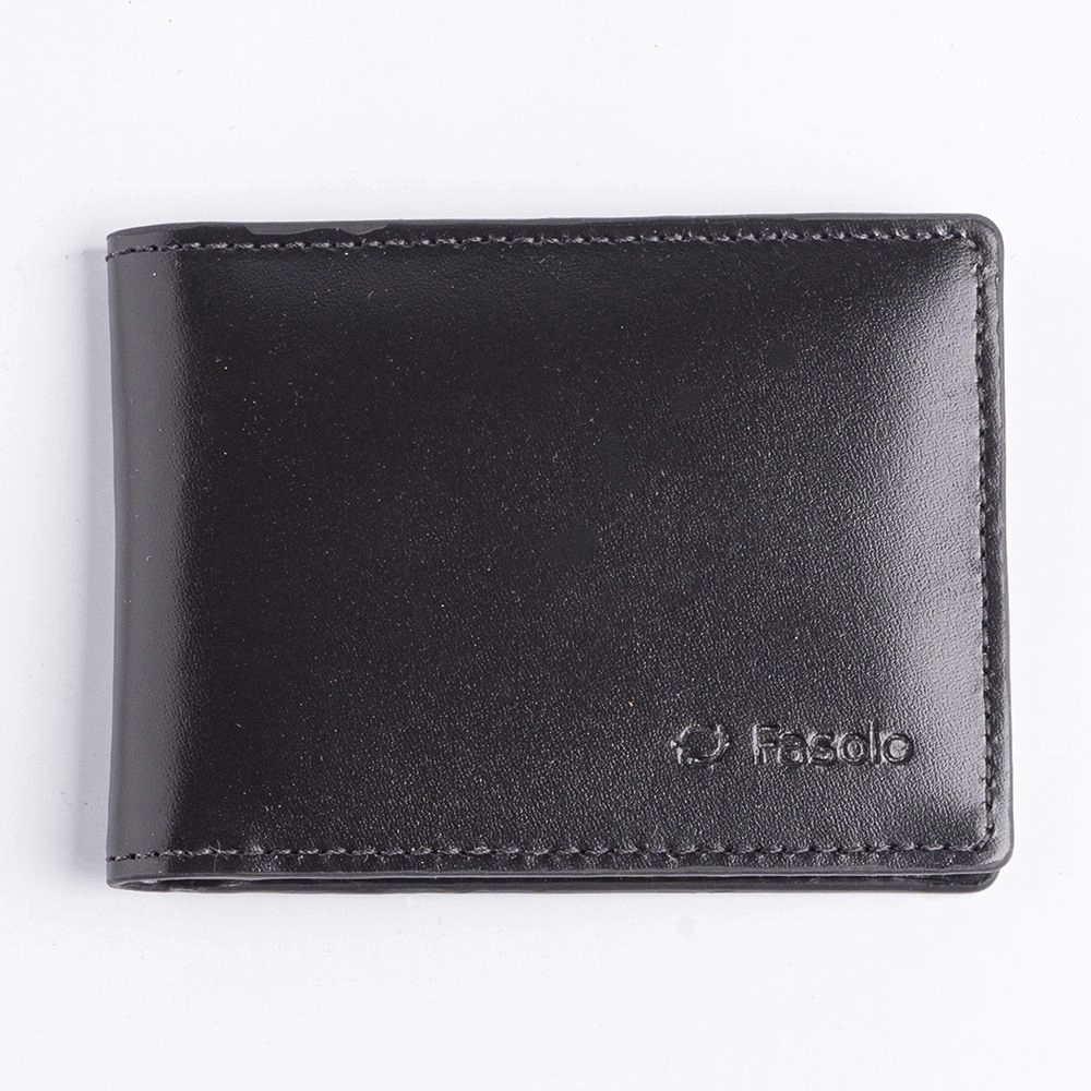 Carteira de Couro Fasolo Borda Personalizada K752-042 - Preto