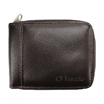 Carteira de Couro Fasolo Com Zíper Capretto H014-143
