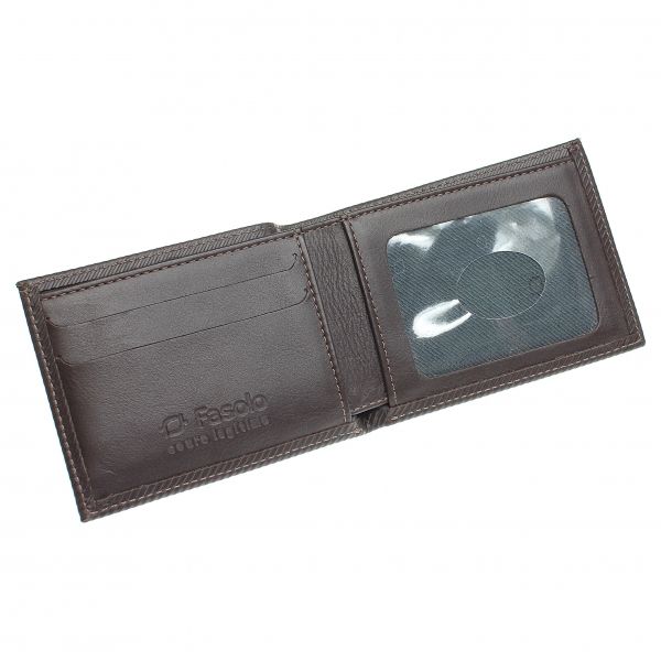 Carteira de Couro Masculina Soft Risque k718-037 - Chocolate