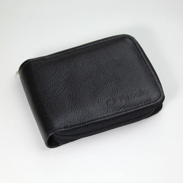 Carteira de Couro Fasolo com Zíper - K797-143 - Preto
