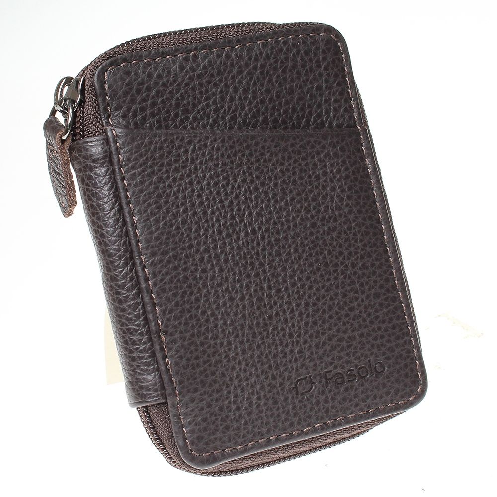 Carteira Slim Fasolo com Zíper - K768 080 - Café