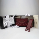 KIT FEMININO CINTO + CARTEIRA VERMELHA