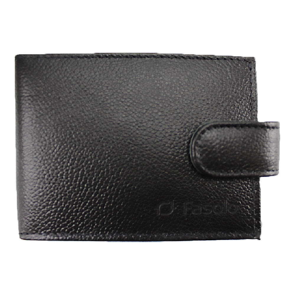 Carteira de Couro Fasolo Masculina Capretto H011-143 - Preto