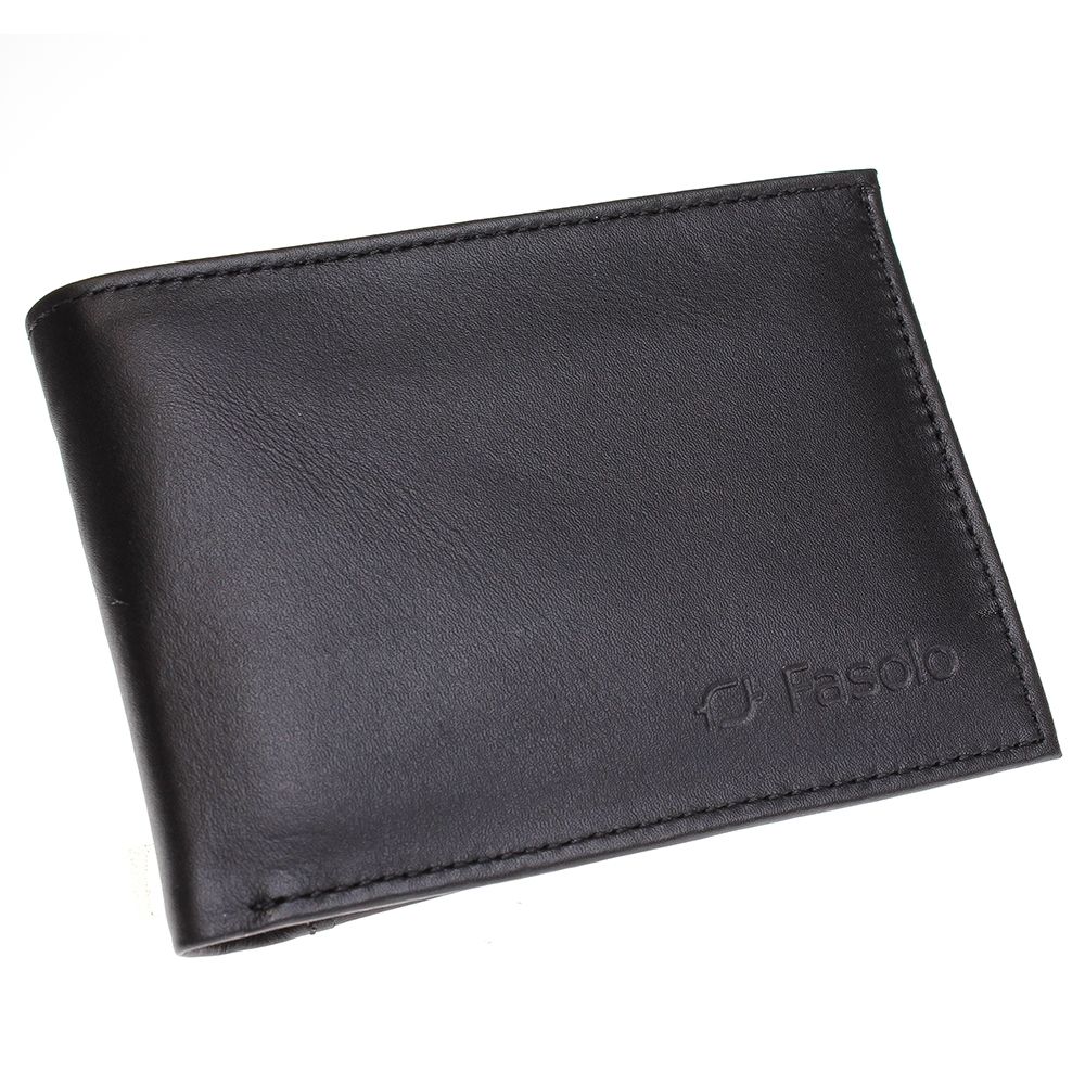 Carteira de Couro Fasolo Soft Anil H062-033 - Preto