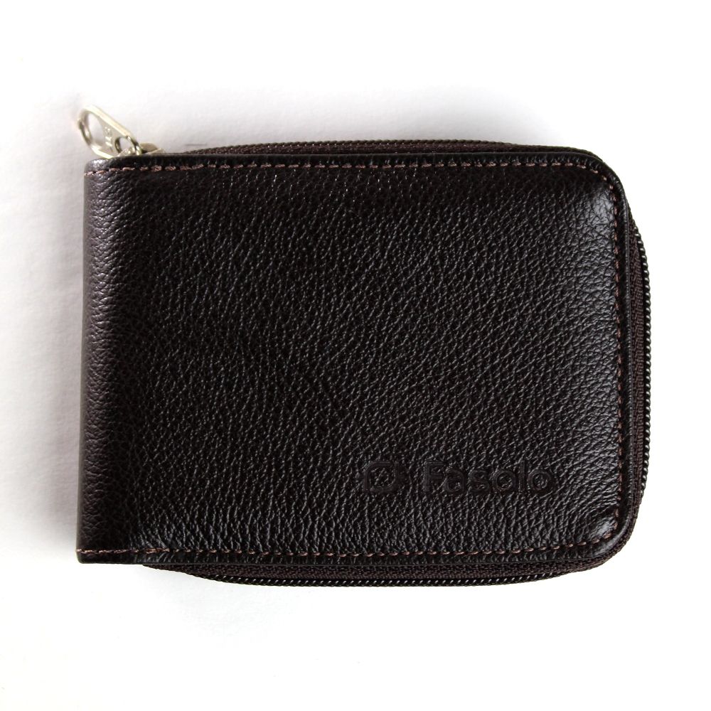 Carteira de Couro Fasolo com Zíper - K797-143 - Café