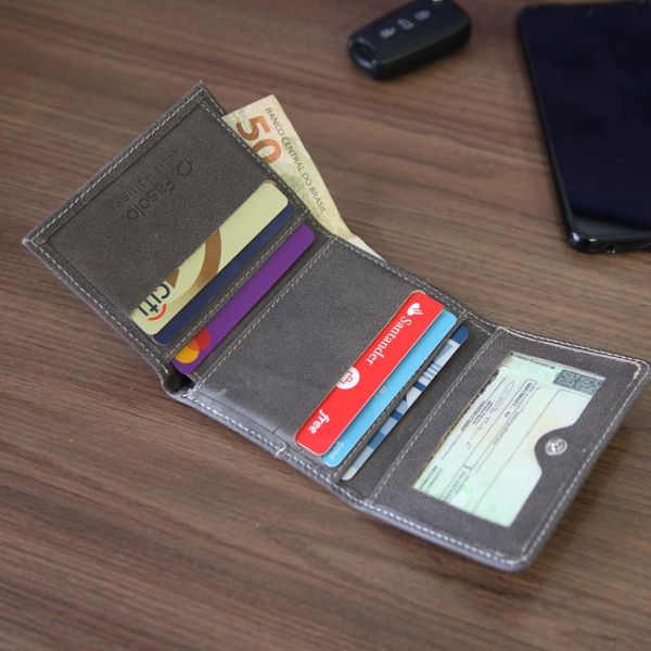 Carteira de Couro Masculina Everest Porta Moedas K729-146 - Rato