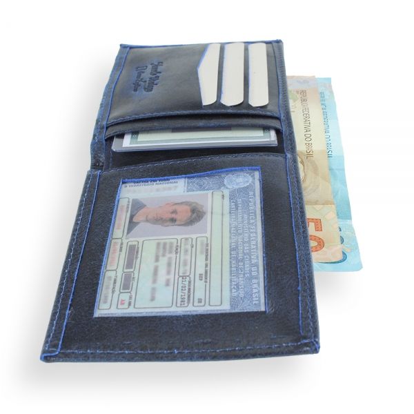 Carteira de Couro Fasolo Vintage - K757-222 - Anil