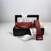 KIT FEMININO CINTO + CARTEIRA VERMELHA