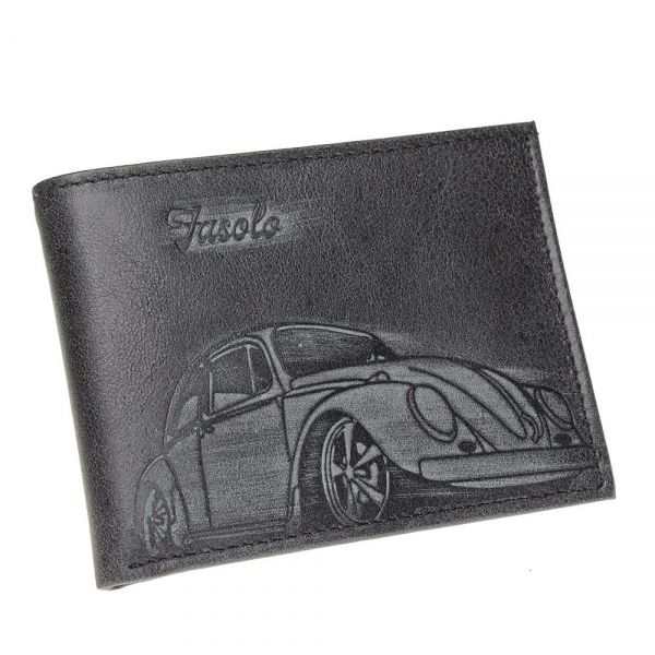 Carteira de Couro Masculina Vintage Carro - K783-222 - Chumbo