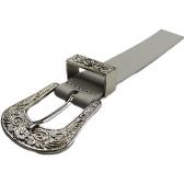 CINTO DE COURO FLOTER LEONORA FASOLO N435/441 - CINZA CLARO