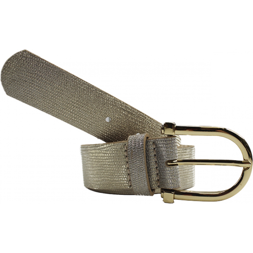 CINTO DE COURO BRILHANTE LEONORA FASOLO N438-547 - Dourado