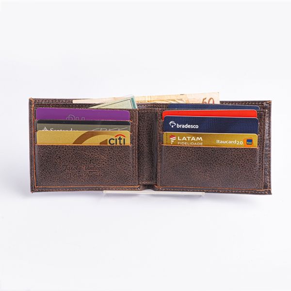 Carteira de Couro Masculina Vintage Carro - K783-222 - Laranja