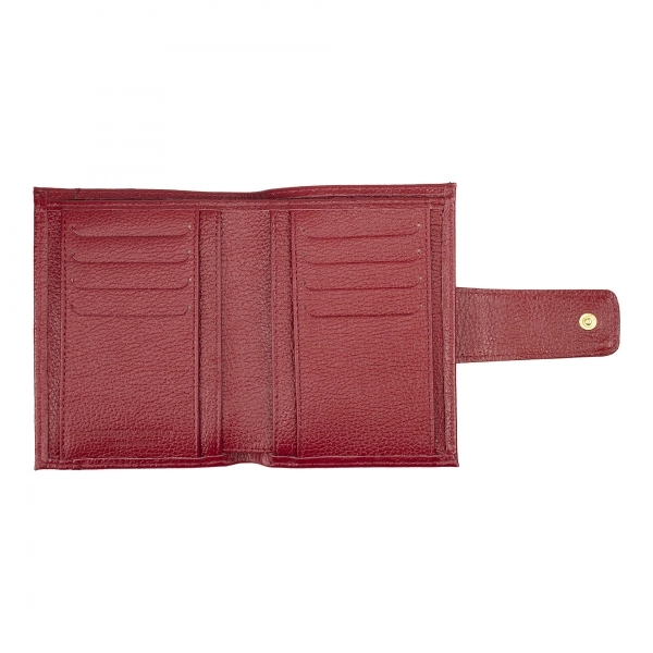 CARTEIRA DE COURO LEONORA FASOLO M140-143 - VERMELHO