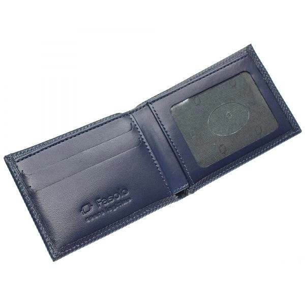 Carteira de Couro Masculina Soft Risque k718-037 - Anil