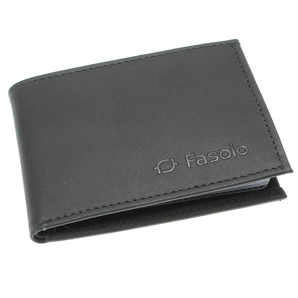 Carteira de Couro Masculina Skin - H007-555 - Preto