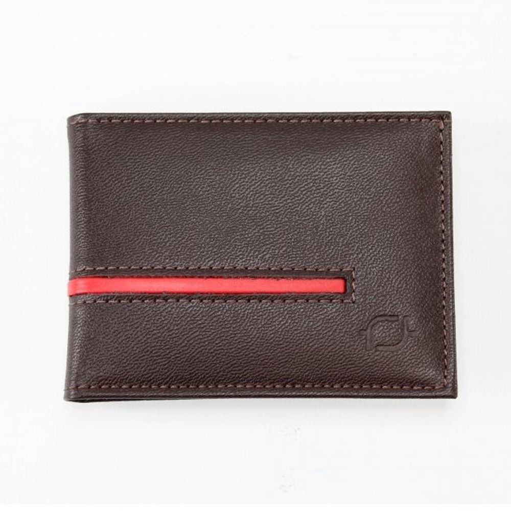 Carteira de Couro Fasolo Veneza e Soft Anil K810 247 - CaféVermelho