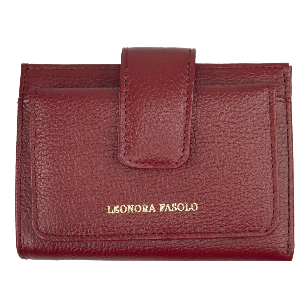 CARTEIRA DE COURO LEONORA FASOLO M140-143 - VERMELHO