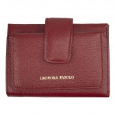 CARTEIRA DE COURO LEONORA FASOLO M140-143 - VERMELHO