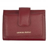 CARTEIRA DE COURO LEONORA FASOLO M140-143 - VERMELHO