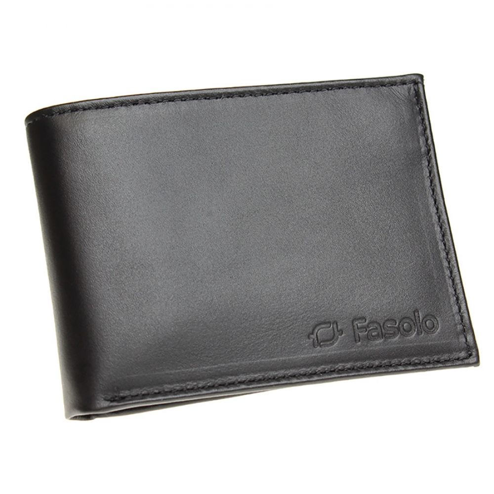 Carteira de Couro Masculina Porta-Cheques H013-033 - Preto